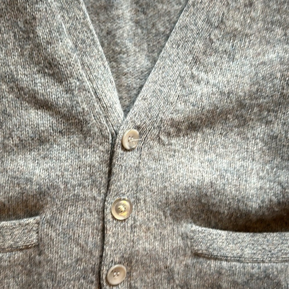 Vtg 60s Wickbury wool Gray Cardigan Sweater - Picture 3 of 4